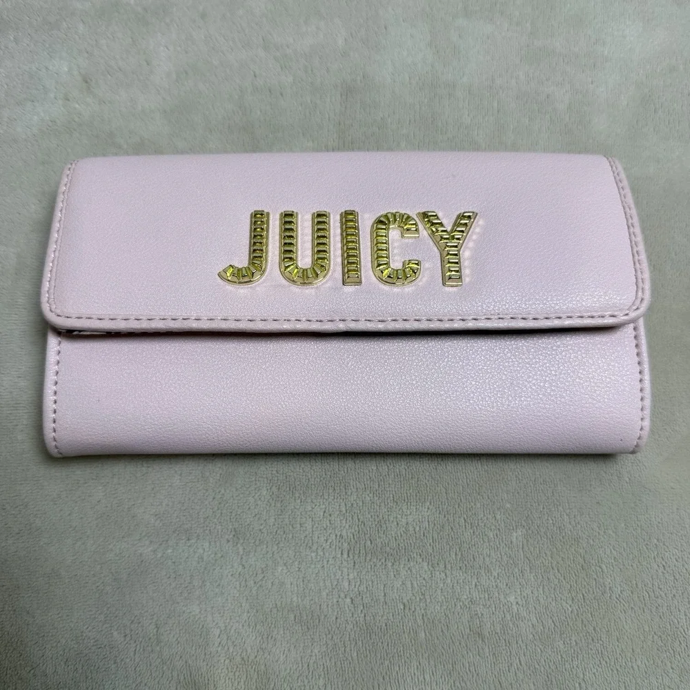 Juicy‎ Couture Pink Wristlet/Clutch/Wallet with gold Chain